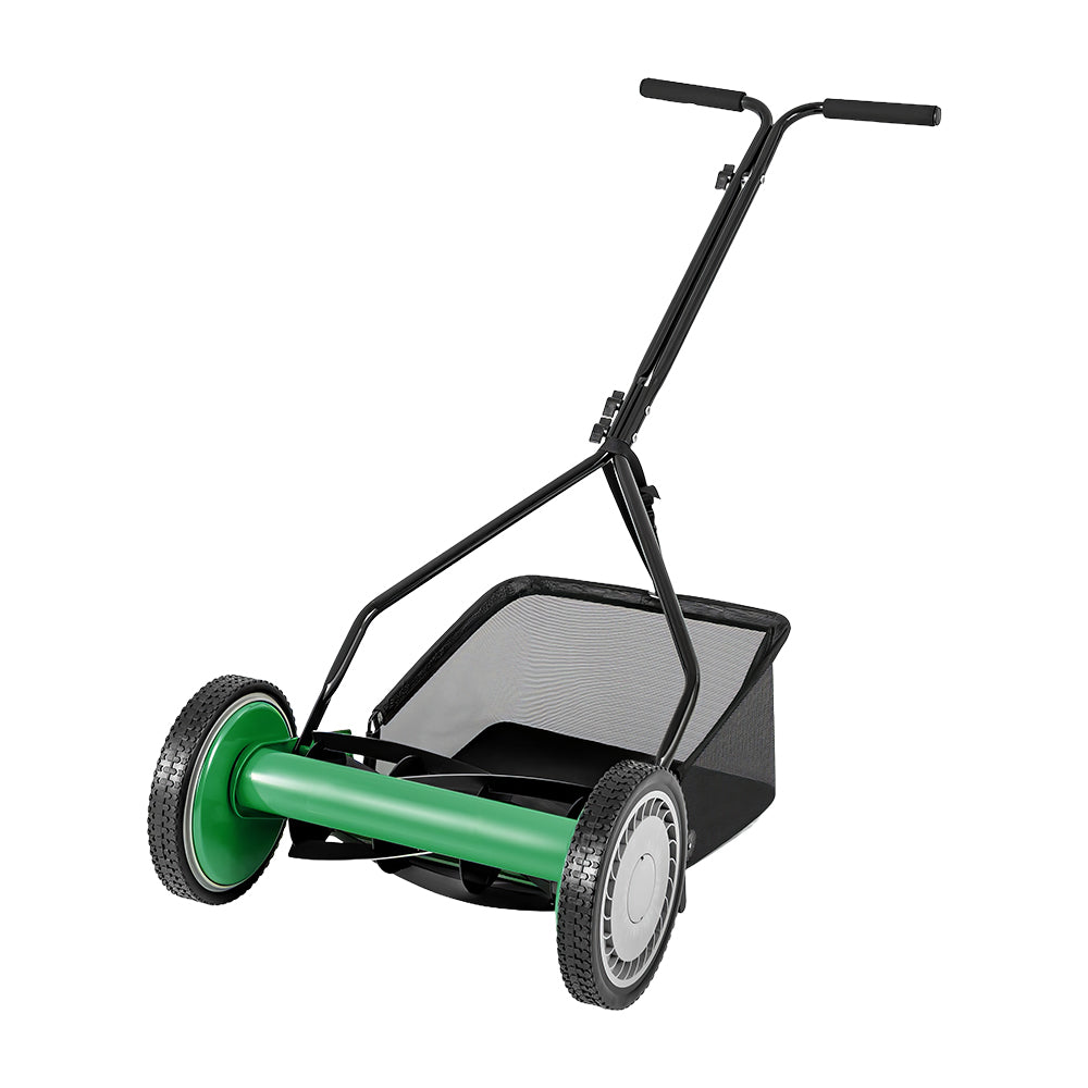 14" 5-Blade Push Reel Lawn Mower with 7-Gallon Grass Catcher Bag