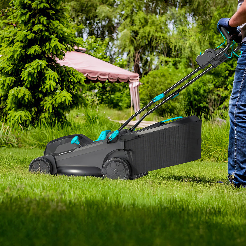 17.9" Cordless Electric Lawn Mower, Brushless Motor, 6-Height Adjust
