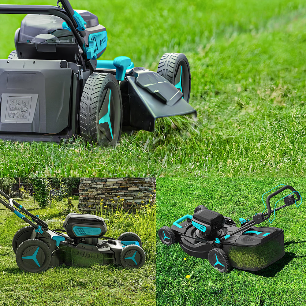 17.9" Cordless Electric Lawn Mower, Brushless Motor, 6-Height Adjust