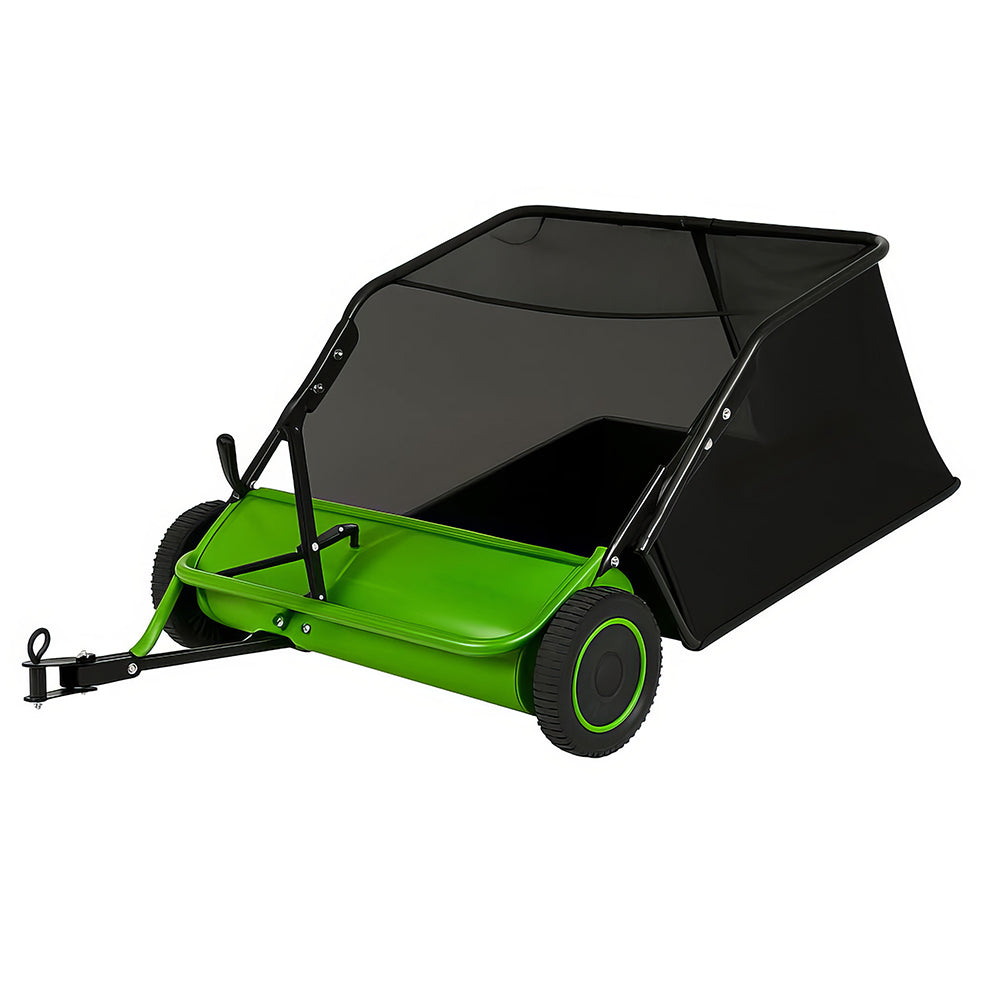 26" Manual Push Lawn Sweeper with 3.5 ft³ Hopper Bag, Green