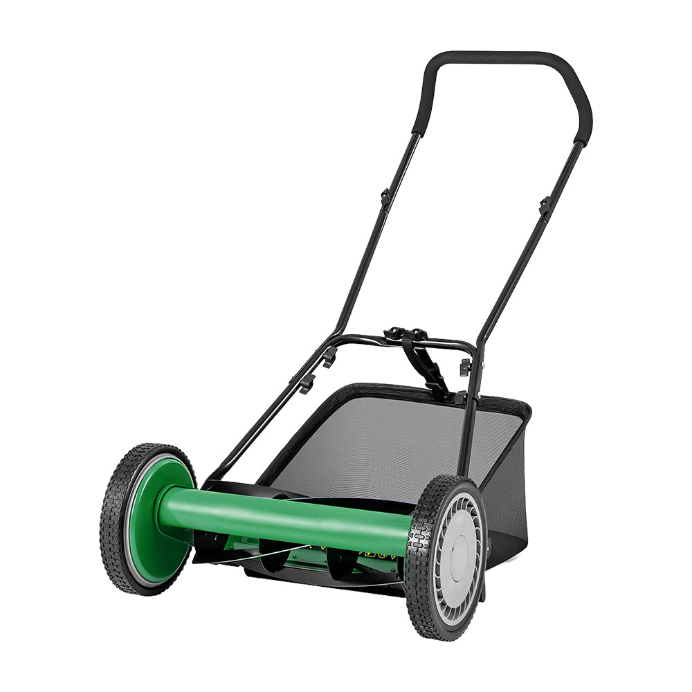 14" 5-Blade Push Reel Lawn Mower with 7-Gallon Grass Catcher Bag
