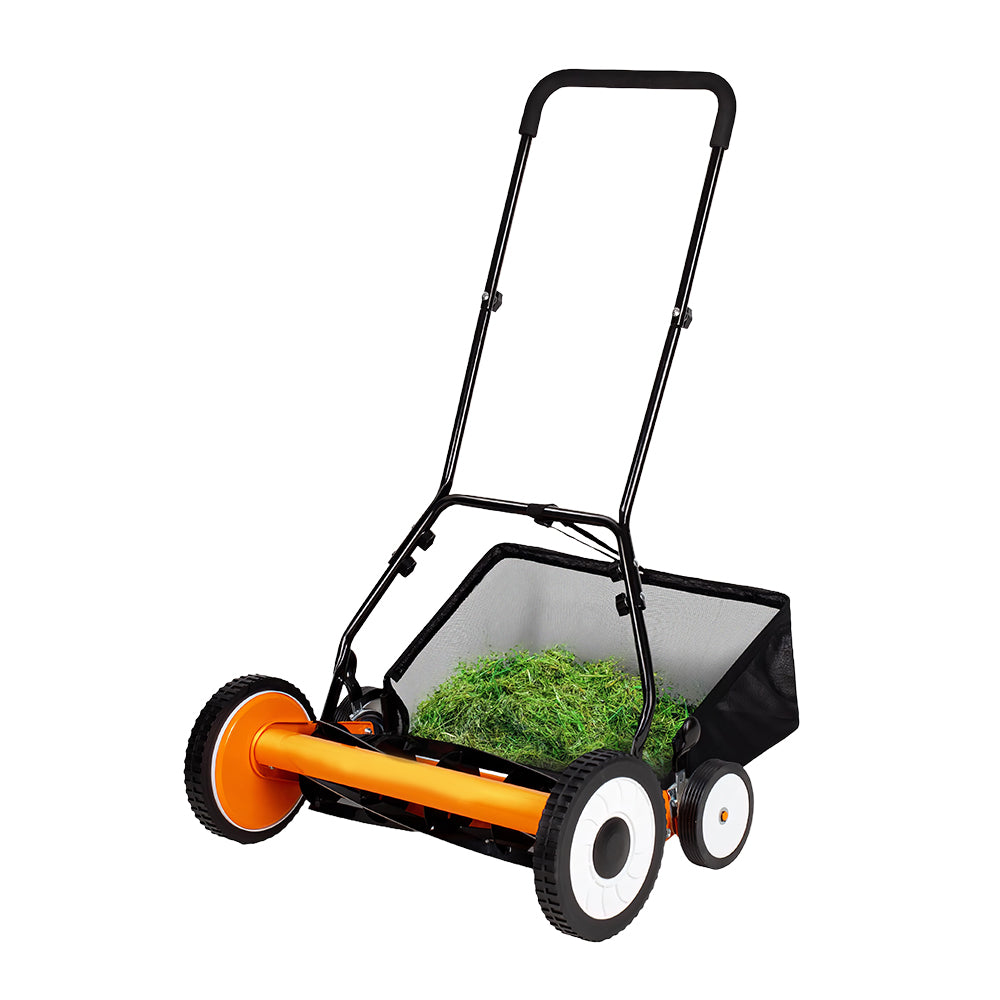 16" 5-Blade Push Reel Lawn Mower with 7.9-Gallon Grass Catcher