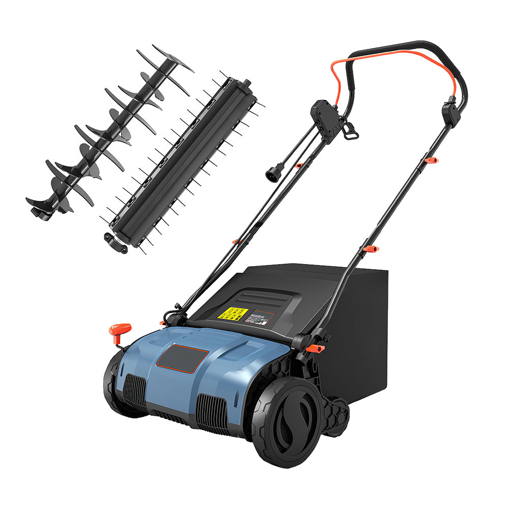 13" 12-Amp Electric Dethatcher & Scarifier with 8-Gal Collection Bag
