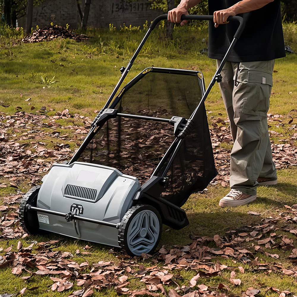 21" Push Lawn Sweeper with 3.5 cu. ft. Hopper Bag & Dual Brushes
