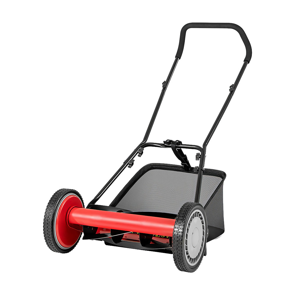 14" 5-Blade Push Reel Lawn Mower with 7-Gallon Grass Catcher Bag