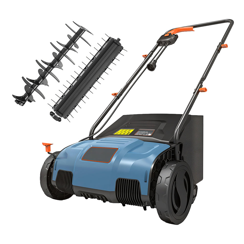13" 12-Amp Electric Dethatcher & Scarifier with 8-Gal Collection Bag