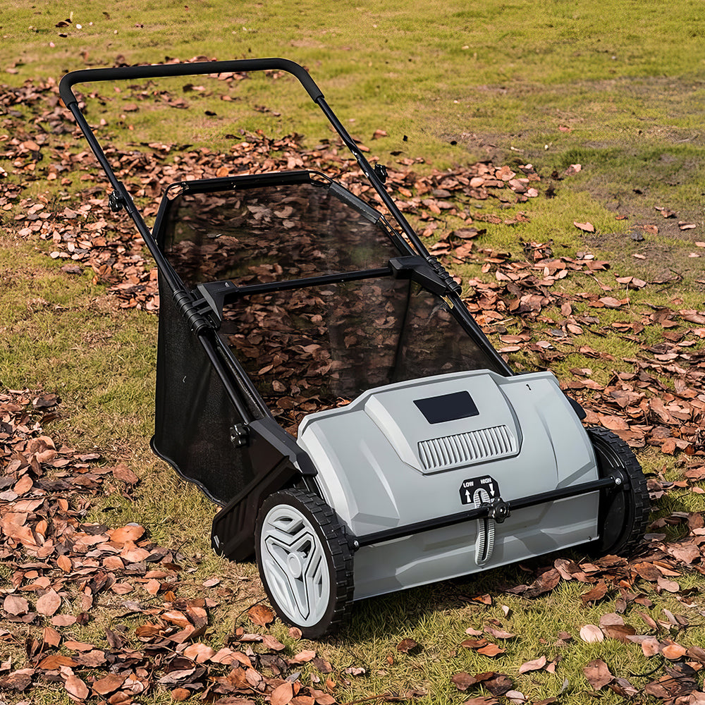 21" Push Lawn Sweeper with 3.5 cu. ft. Hopper Bag & Dual Brushes