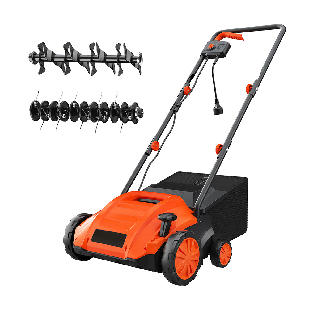 Electric 13" 12A Dethatcher for Lawns with Scarifier Blade and 30L Bag
