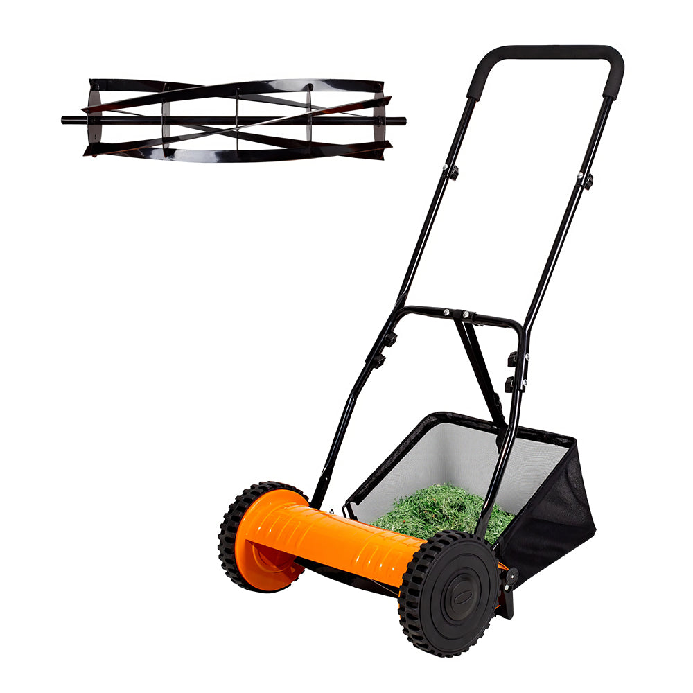 16" 5-Blade Push Reel Lawn Mower with 7.9-Gallon Grass Catcher