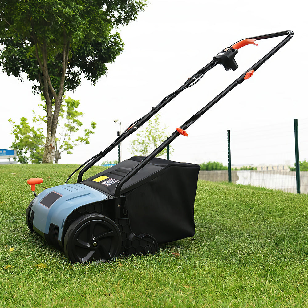 13" 12-Amp Electric Dethatcher & Scarifier with 8-Gal Collection Bag