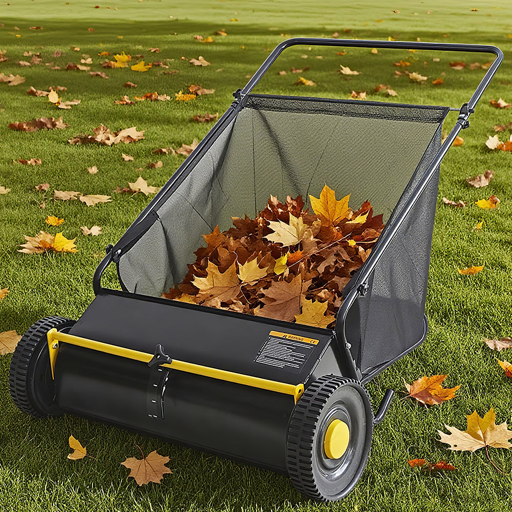 26" Push Lawn Sweeper with 7 Cu. Ft. Hopper & Adjustable Height