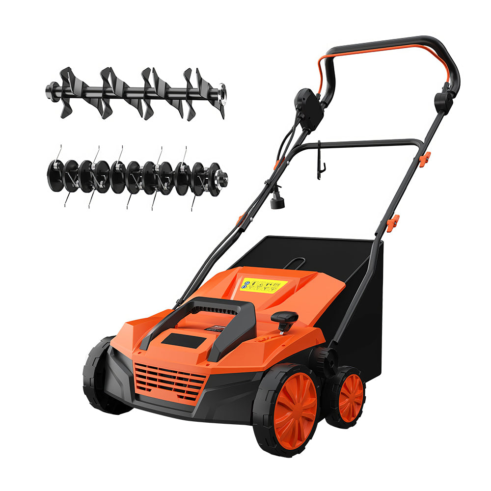 Electric 13" 12A Dethatcher for Lawns with Scarifier Blade and 30L Bag