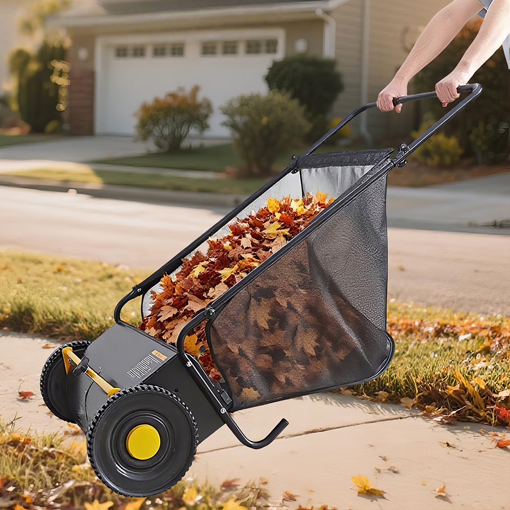 26" Push Lawn Sweeper with 7 Cu. Ft. Hopper & Adjustable Height
