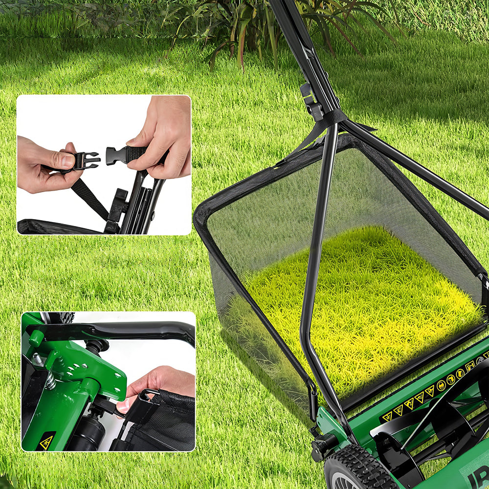 14" 5-Blade Push Reel Lawn Mower with 7-Gallon Grass Catcher Bag