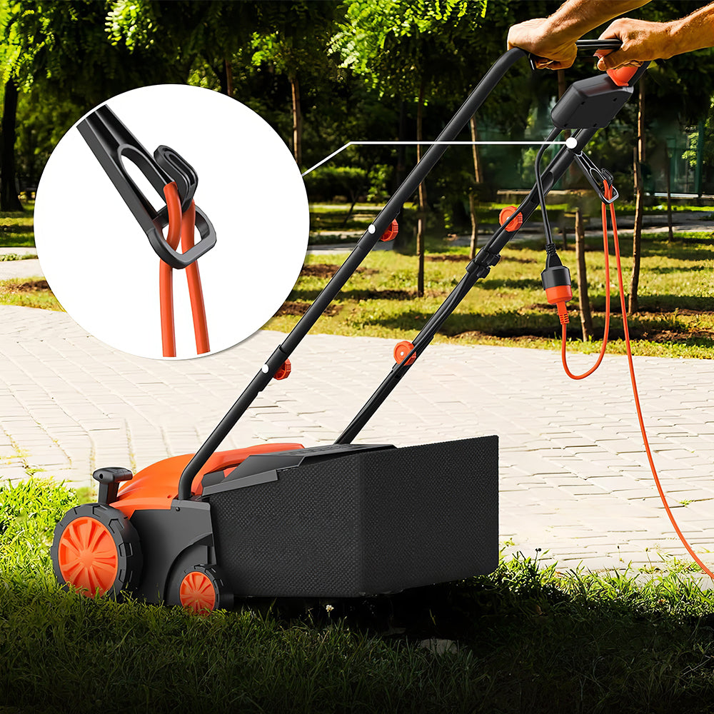 Electric 13" 12A Dethatcher for Lawns with Scarifier Blade and 30L Bag