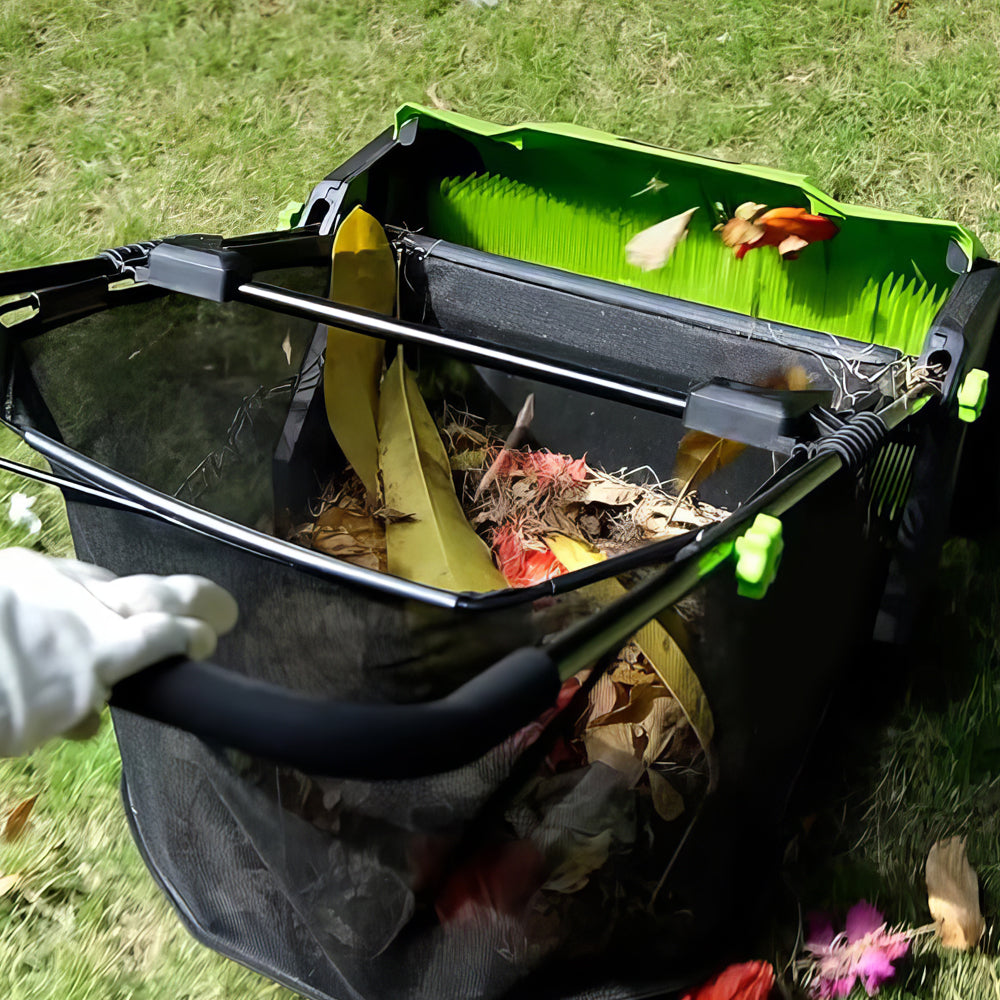 26" Manual Push Lawn Sweeper with 3.5 ft³ Hopper Bag, Green